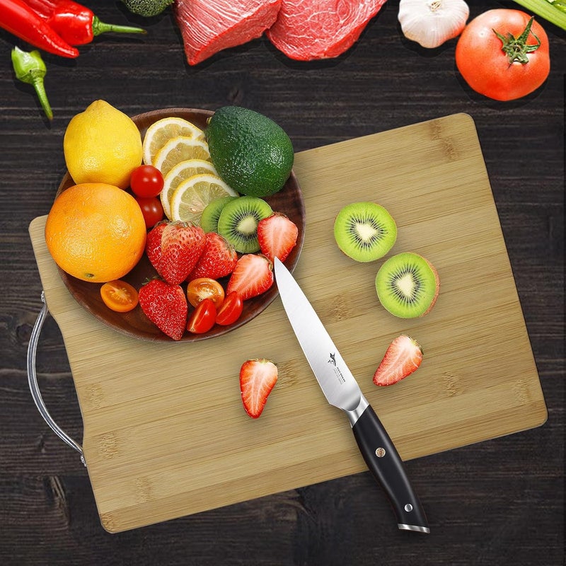 UREVO Bamboo Cutting Board Set - 2 Sizes with Handle, Non-Slip for Meat, Cheese, Fruits & Bread - Image 5