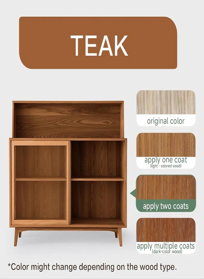 MOLLOR Water Based Wood Stain, Multi-Refined Wood Oil for Indoor and Outdoor Furniture, Quick Drying, Low Odour (16 oz, Teak Paint with Tools) - Image 2