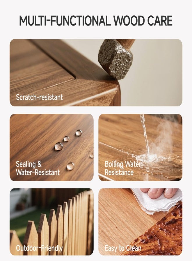 MOLLOR Water Based Wood Stain, Multi-Refined Wood Oil for Indoor and Outdoor Furniture, Quick Drying, Low Odour (16 oz, Teak Paint with Tools) - Image 4