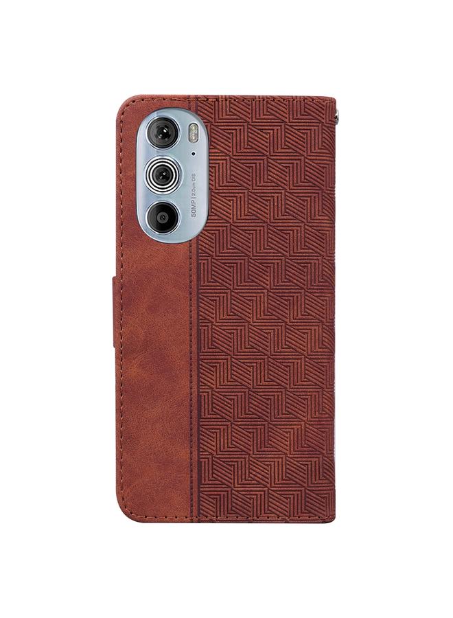 S-TOP Case For Motorola Edge+ 2022 / Edge 30 Pro Geometric Embossed Leather Phone Case - Image 3