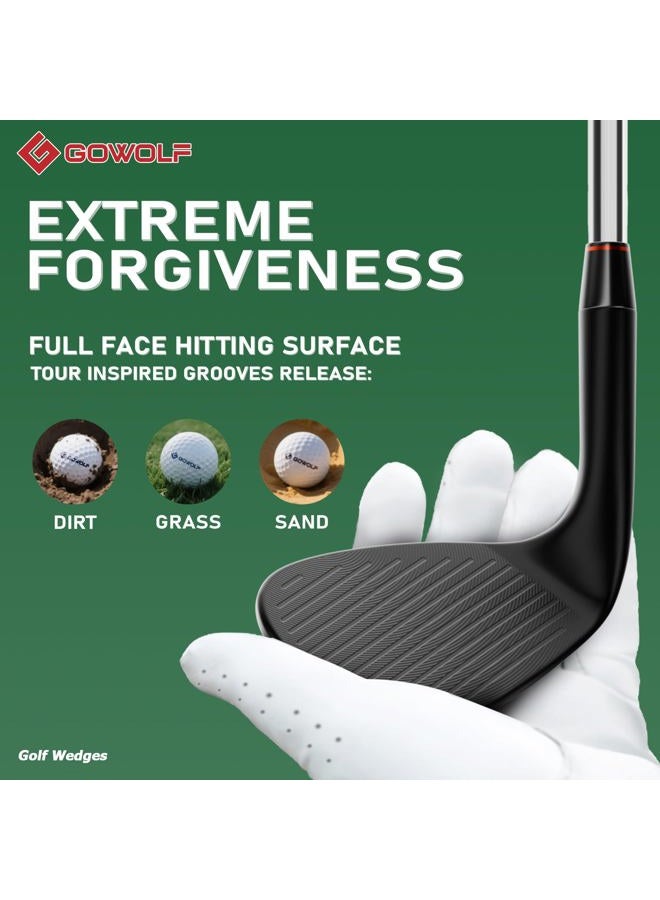 Gowolf Golf Wedges 54, 60, 69 Sets for Men, Premium Forged Full Face Golf Wedges Right Hand, Golf Gap Wedges Sand Wedge Lob Wedge, Golf Clubs CNC Milled Face for More Spin - Great Golf Gifts (Black) - Image 5