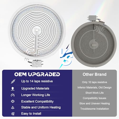 OEM Upgrade Upgraded WB30T10130 Range 12" Dual Haliant/Radiant Surface Element Compatible with GE Electric Stove, 12-inch haliant element, Glass Top Stove Burner Replace AP4344395, PS2321564, AH2321564, 1474216 - Image 5