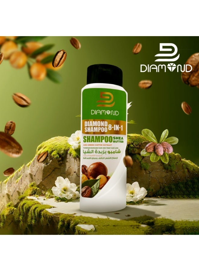 Diamond Shampoo 8-in-1 Shea Butter & Green Coffee Extract - 400ml - Image 2