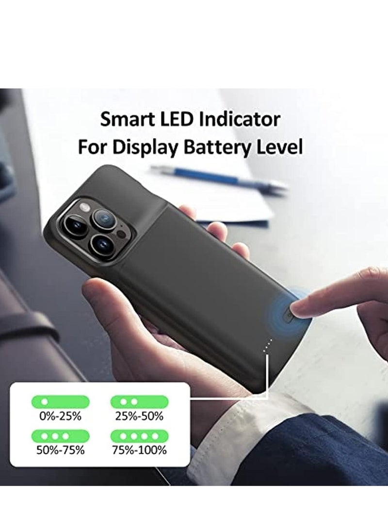 Fegishilly Battery Case for iPhone 15 Pro,5000 mAh Portable Protective Charging Cover, Rechargeable Extended Power Back for iPhone 15 Pro - Image 5
