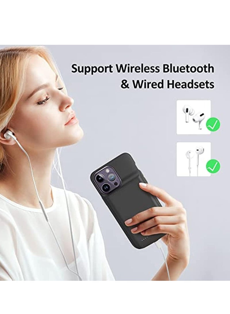 Fegishilly Battery Case for iPhone 15 Pro,5000 mAh Portable Protective Charging Cover, Rechargeable Extended Power Back for iPhone 15 Pro - Image 4