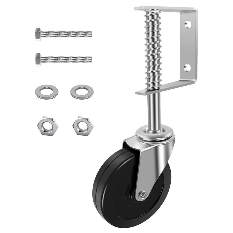 4 Inch 360 Degree Rotatable Gate Wheel Spring Loaded Adjustable Support 70kg Capacity - Image 1