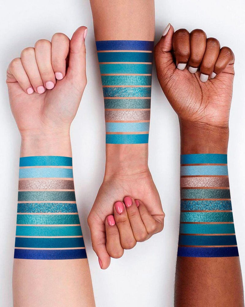 MAKI YIKA Blue Eyeshadow Palette for Women Blue Eye Shadow 9 Color Matte Shimmer Glitter Eye Makeup Palette Long Lasting Pigmented Eyes Makeup-9Blue - Image 5