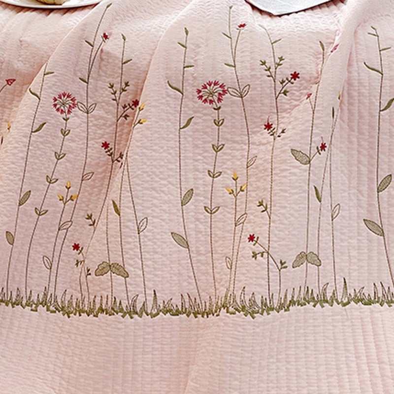 Tencel Bed Sheet 245x250cm Pink Washed Silky Fabric - Exquisite Embroidery Craftsmanship Cooling Bed Sheet for Home Bedroom Decor - Image 3