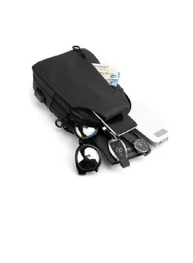 Sling Crossbody Bag with USB Charger Port,Waterproof Small Shoulder Backpack for Men Women,One Strap Slim Chest Bags for Hiking Walking Biking Travel Cycling - Image 4