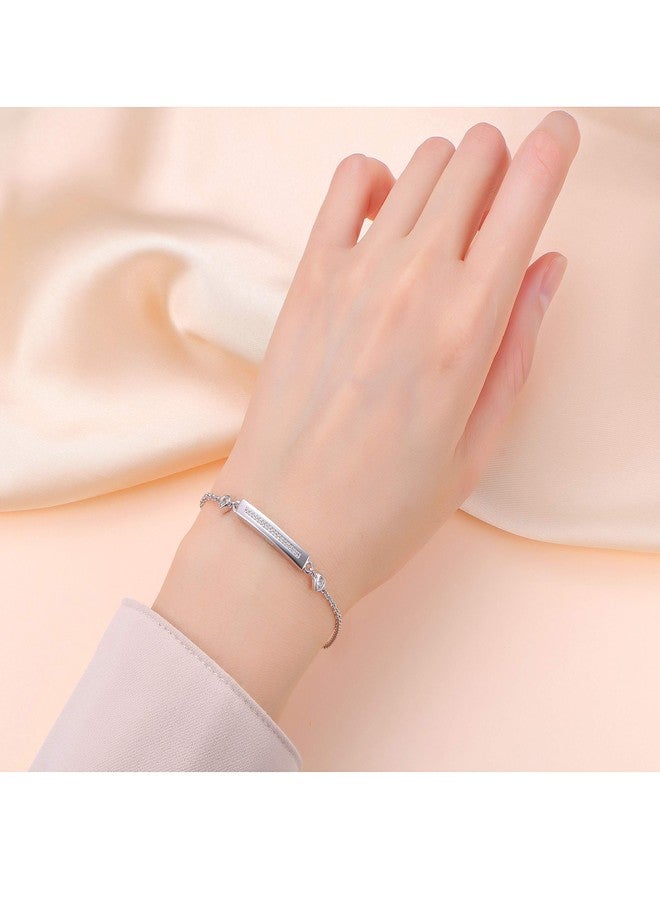 DAOCHONG Sterling Silver Forever in My Heart CZ Cremation urn Locket Memorial Ashes Holder Bangle Urn Keepsake Bracelet 7+2" - Image 2