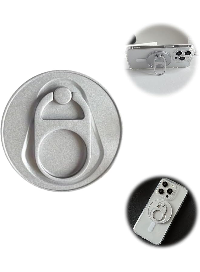S-TOP Magnetic Phone Magnetic Phone Ring Holder - 360° Flexible Rotation, Anti-Drop Finger Grip, Silver, Strong Magnet Adhesion, Fits Phones (12/13/14/15/16 Series, Pro Max/Plus) - Image 1