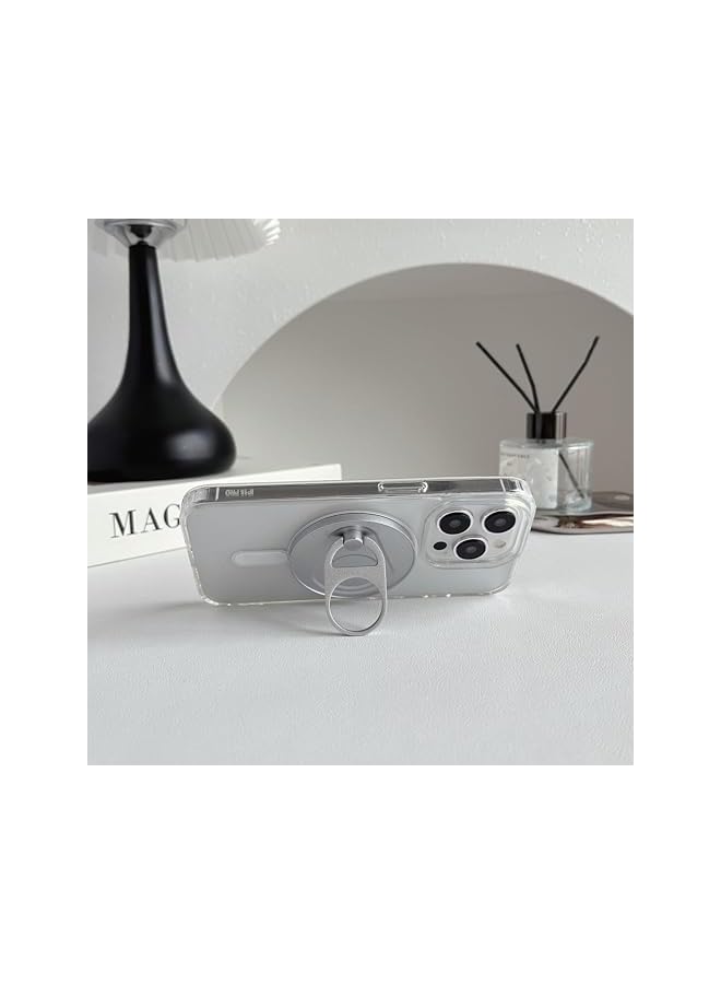 S-TOP Magnetic Phone Magnetic Phone Ring Holder - 360° Flexible Rotation, Anti-Drop Finger Grip, Silver, Strong Magnet Adhesion, Fits Phones (12/13/14/15/16 Series, Pro Max/Plus) - Image 3
