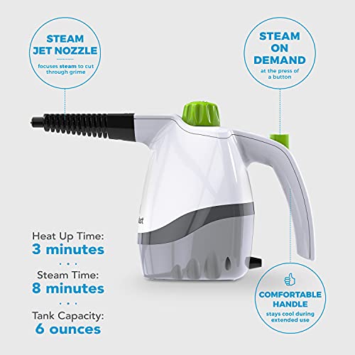 Steamfast منظف بخار يدوي Steamfast SF-210، مع 6 ملحقات، سلك طاقة بطول 12 قدم، بخار خالي من المواد الكيميائية، يسخن في 3 دقائق، خزان ماء سعة 6 أونصات، بخار قوي يزيل الأوساخ، الشحوم، والجراثيم والمزيد - Image 4