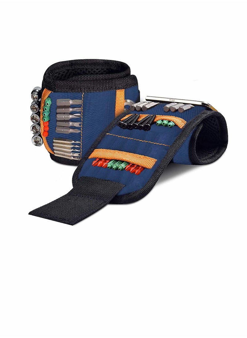 SYOSI - Magnetic Tool Wrist Strap Magnetic Wristband with 15 Powerful Magnets Tool Screw Absorption and Storage Magnetic Wrist Strap DIY Tools Belt Holding Screws Gadgets Gifts for Fathers Day Presents - Image 1