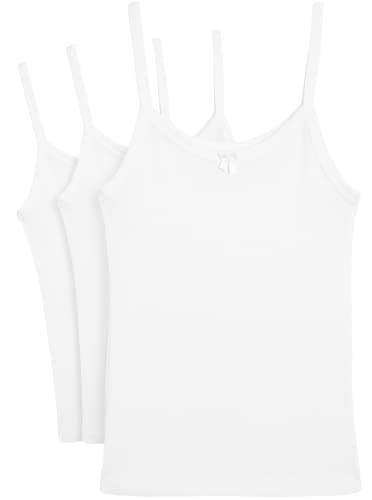 Rene Rofe Girls Camisole - 3 Pack 100% Cotton Soft Girls Undershirts - Lightweight Spaghetti Strap Tank Top (Sizes: 2T-14), Size 2T, White - Image 5