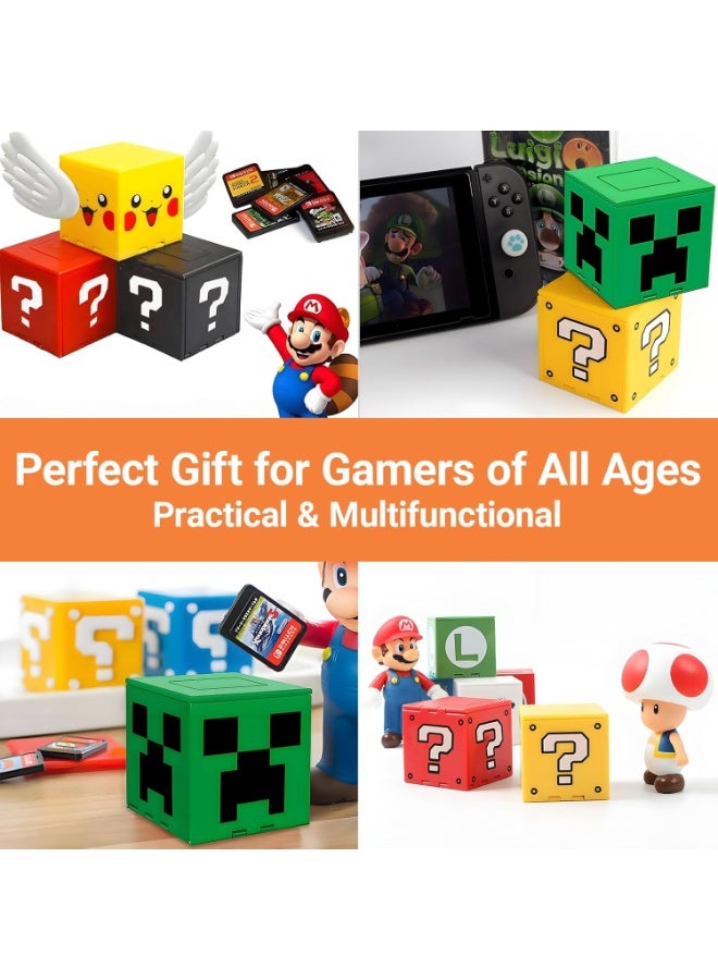 Switch Games Case Holder 41 Slots Compatible With Nintendo Switch 2 & Switch & Oled & Lite,Portable Travel Carry Game Storage Case Hard Shell Cute Retro Question Mark Block Box Gift Accessories - Image 3