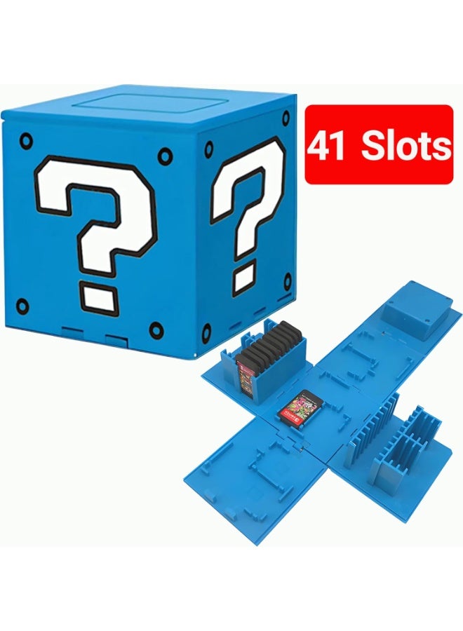 Switch Games Case Holder 41 Slots Compatible With Nintendo Switch 2 & Switch & Oled & Lite,Portable Travel Carry Game Storage Case Hard Shell Cute Retro Question Mark Block Box Gift Accessories - Image 1