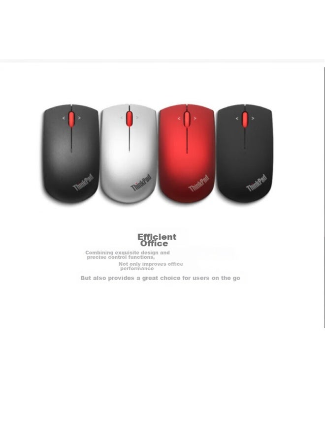 Thinkpad Lenovo Wireless Mouse, Classic Red Dot, Laptop And Desktop Office Mouse, Compatible With Thinkbook Laptops, Compact And Portable, Meteorite Silver Color - Image 2