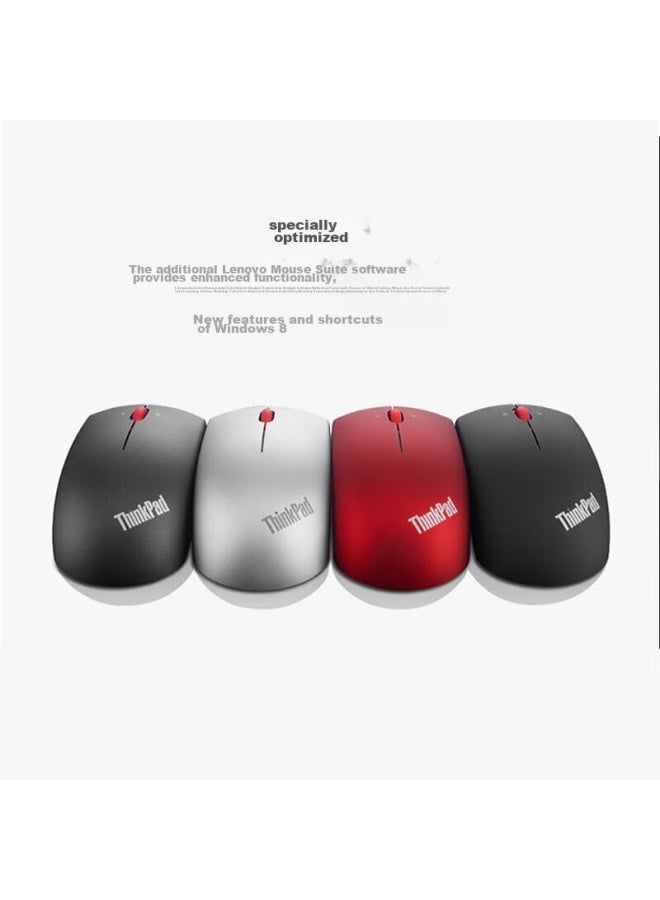Thinkpad Lenovo Wireless Mouse, Classic Red Dot, Laptop And Desktop Office Mouse, Compatible With Thinkbook Laptops, Compact And Portable, Meteorite Silver Color - Image 1
