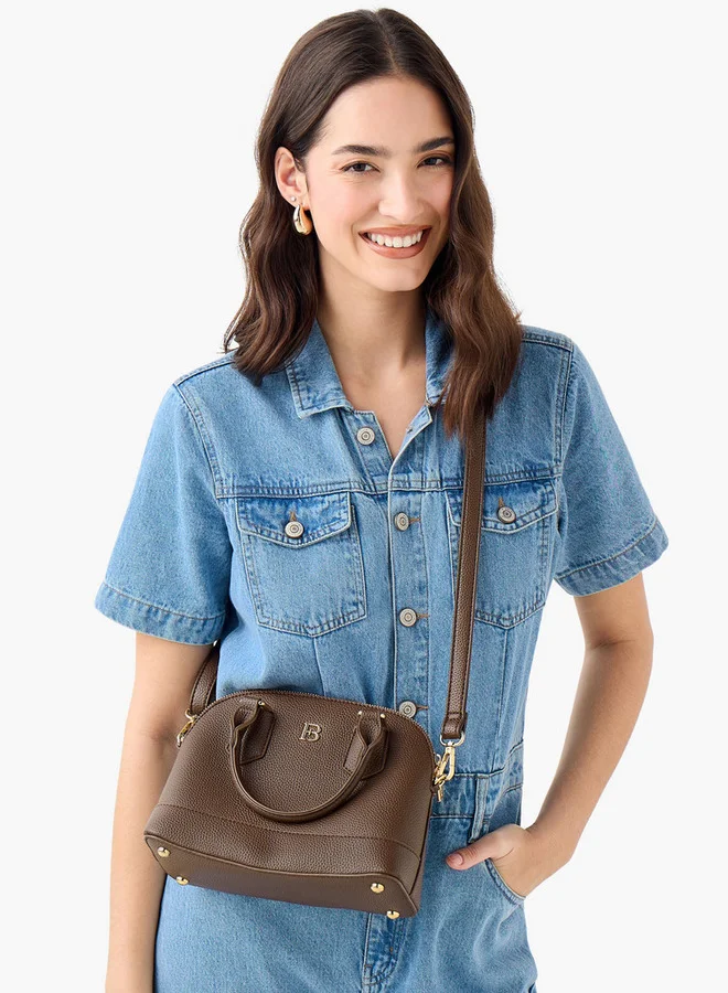 Flora Bella By Shoexpress Textured Tote Bag with Detachable Strap and Zip Closure
