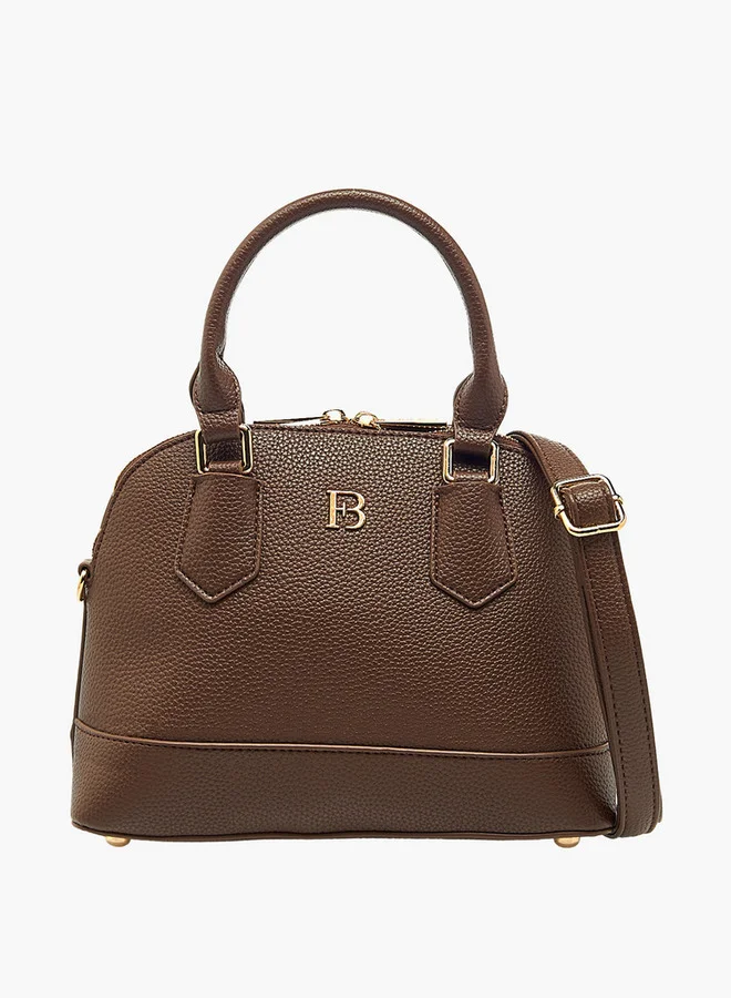 Flora Bella By Shoexpress Textured Tote Bag with Detachable Strap and Zip Closure