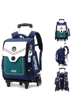 Kids Backpacks Fashion Printed Trolley School Bags Large Capacity Wheeled Kids Luggage Bag for Elementary Boys Girls Schoolbag