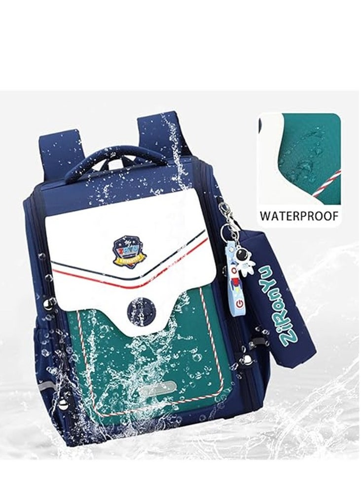 Generic - Kids Backpacks Fashion Printed Trolley School Bags Large Capacity Wheeled Kids Luggage Bag for Elementary Boys Girls Schoolbag - Image 1