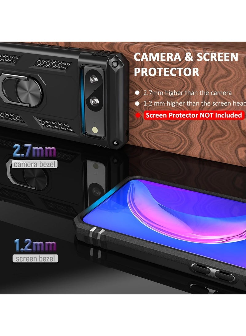 ارواق غطاء خلفي لهاتف جوجل بيكسل 8 | غطاء خلفي عالي التحمل بطبقة مزدوجة هجينة مقاومة للصدمات لهاتف Google Pixel 8 (أسود) - Image 2