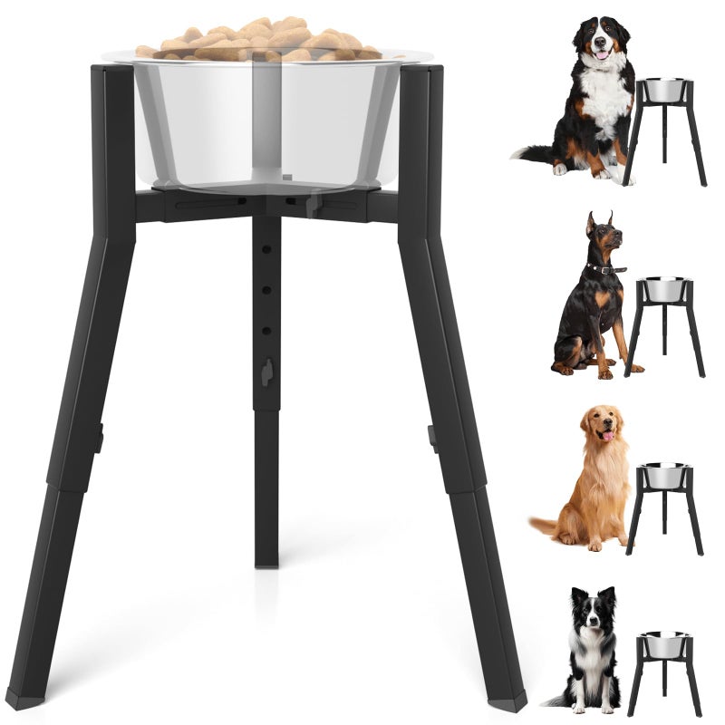 TIDANT Elevated Dog Bowl Stand for Large Dogs, Adjustable Height & Width,Single Raised Dog Food Water Holder,Bowl Not Included - Image 1