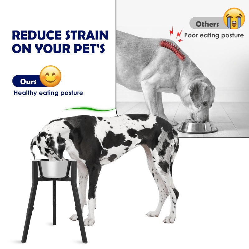 TIDANT Elevated Dog Bowl Stand for Large Dogs, Adjustable Height & Width,Single Raised Dog Food Water Holder,Bowl Not Included - Image 2