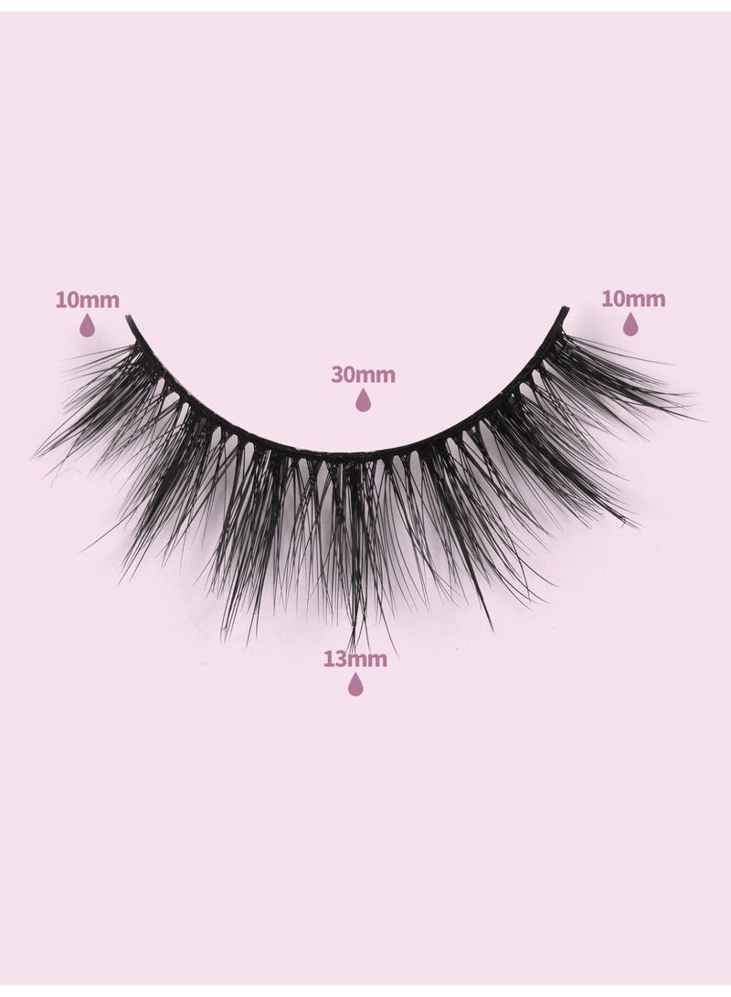 MAGEFY 4 Pairs Artificial Lashes Fluffy and Soft Lash False Eyelashes Cat Eye Wispy Faux Mink Lashes Pack Fluffy Short Natural Fake Lashes - Image 3