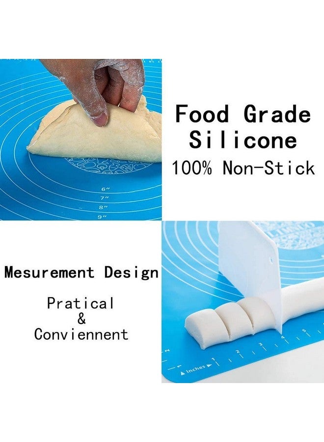 ZELKEY حصيرة زيلكي السيليكون لفرد الفوندان أو ورقة الخبز السيليكون الكبيرة مع قياسات قابلة للتمدد للمطبخ روتي شباتي كعكة باد لطهي العجين عجن بحجم كبير (قد يختلف اللون)  - Image 4