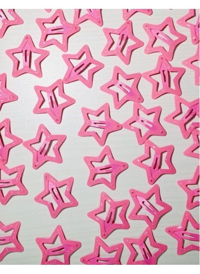 Star Hair Glow-in-the-dark Clips for Girls, 6 Pcs No Slip star Metal fashion Hair Snap Clips Barrettes for Kids Teens Women - Image 1