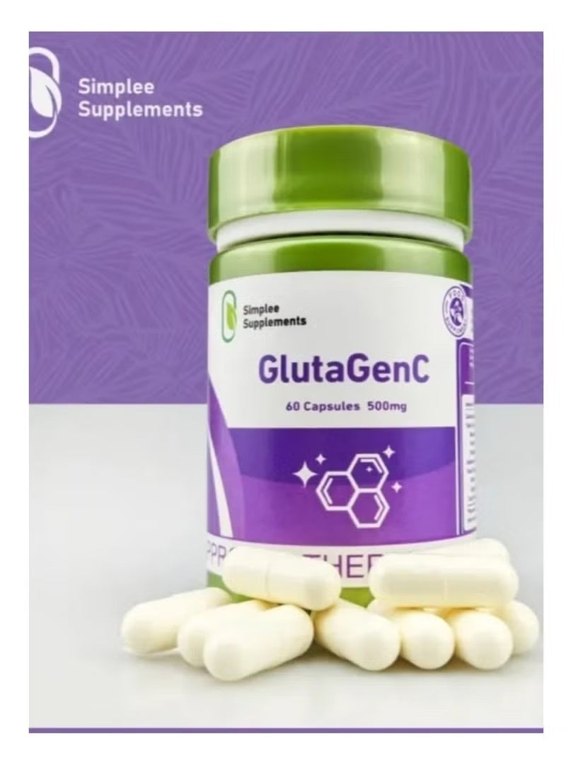 Simplee Supplements GlutaGenC Glutathione Capsules 60 pcs – Whitening, Anti-Aging & Detox Supplement for Glowing Skin, 500mg - Image 2