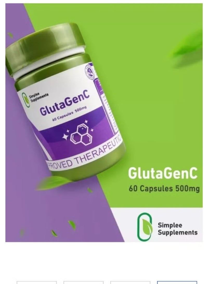 Simplee Supplements GlutaGenC Glutathione Capsules 60 pcs – Whitening, Anti-Aging & Detox Supplement for Glowing Skin, 500mg - Image 4