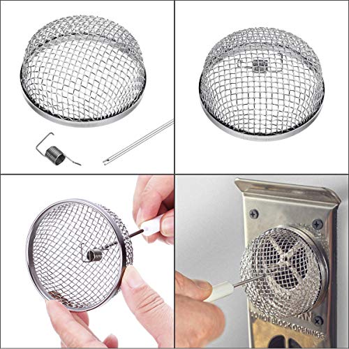 Miady RV Furnace Vent Screen - 2 Pack Flying Insect Bug Cover Camper Heater Exhaust Vents - 2.8" Stainless Steel Mesh Screens - Installation Tool Included - Image 5