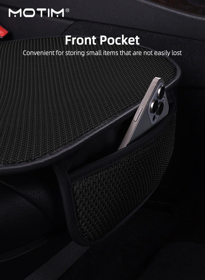 Motim 3 PCS Car Seat Cover Set, Summer Breathable Ice Silk Car Seat Pad, Four Seasons Universal, Car Seat Cover with Pocket, Compatible with Most Vehicle Fit for Cars Truck SUV - Image 4
