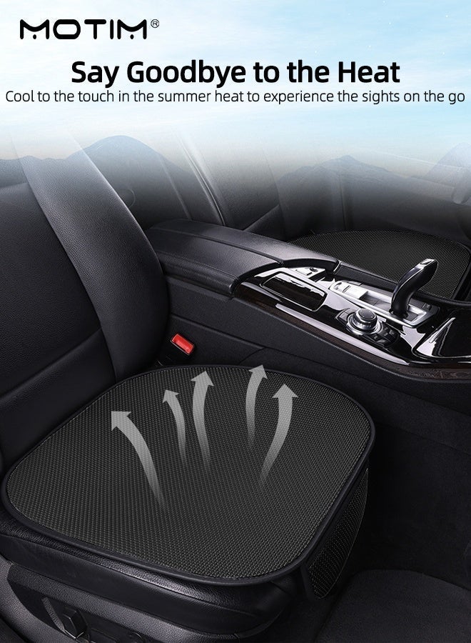 Motim 3 PCS Car Seat Cover Set, Summer Breathable Ice Silk Car Seat Pad, Four Seasons Universal, Car Seat Cover with Pocket, Compatible with Most Vehicle Fit for Cars Truck SUV - Image 2