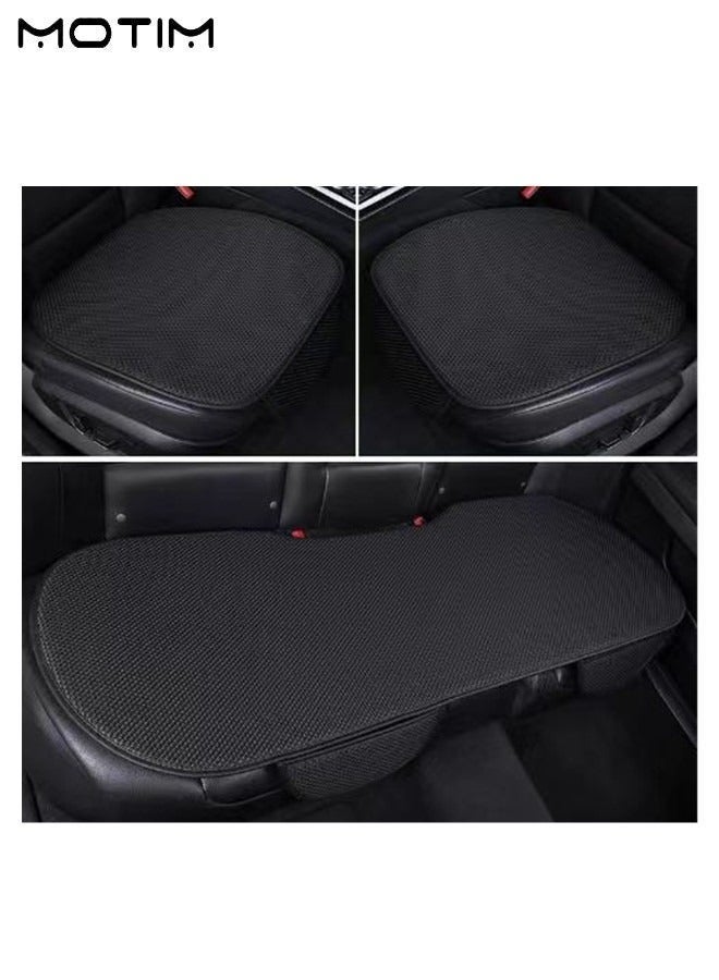 Motim 3 PCS Car Seat Cover Set, Summer Breathable Ice Silk Car Seat Pad, Four Seasons Universal, Car Seat Cover with Pocket, Compatible with Most Vehicle Fit for Cars Truck SUV - Image 1