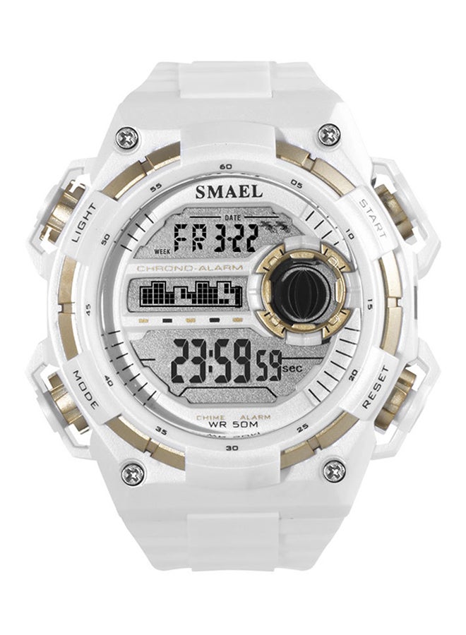 SMAEL Boys' Water Resistant Rubber Digital Watch Smael-50-WHI