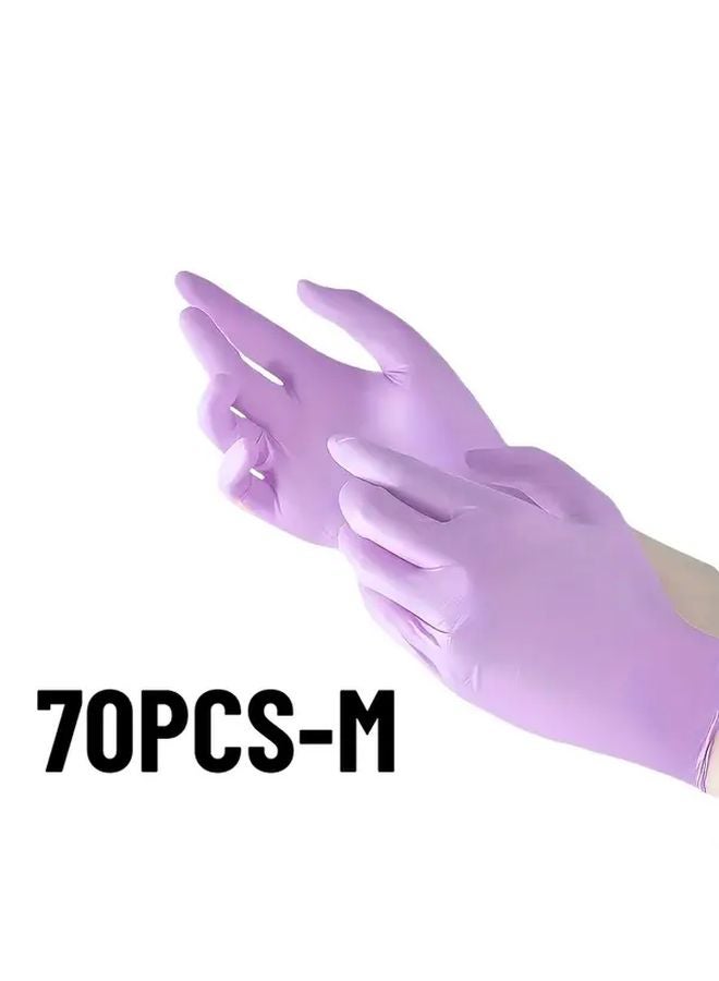 70 Pcs Light Purple Nitrile Composite Gloves M Size Multipurpose Household Cleaning - Image 1