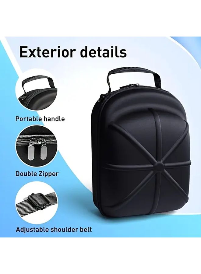 Black Large Capacity Hat Travel Case Holds 6 Baseball Caps Display Carry Bag Outdoor Storage Box - Image 1
