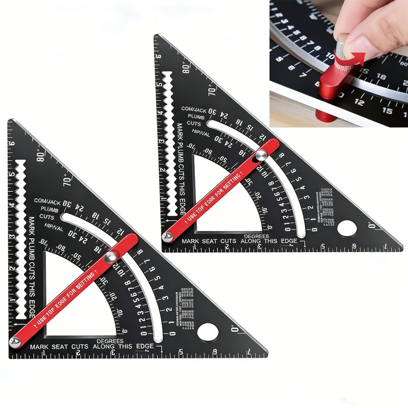 Black Multifunctional 7-Inch Triangle Ruler for Woodworking and Drafting - Image 4