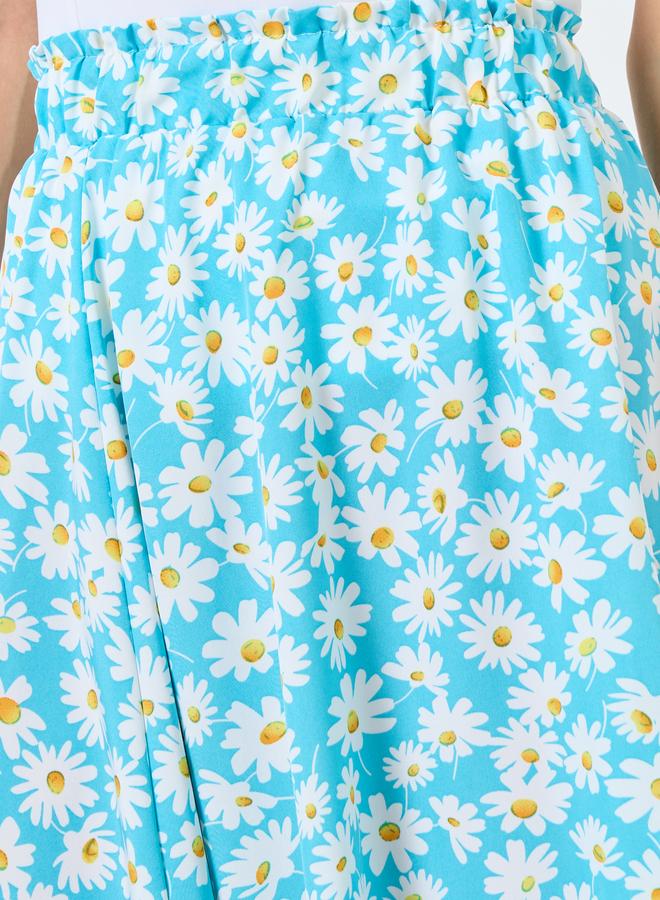 تايك تو تنورة بطبعة زهور بخصر مطاطي - Image 3