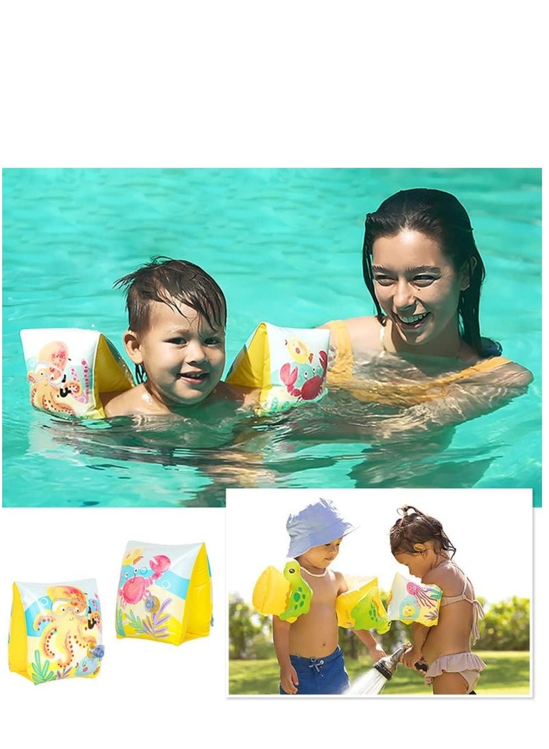 Excefore Inflatable Swim Arm Bands Armband for Kids Cute Children Swimming Floatation Sleeves Water Rings Rollup Floats Tube Armlets Swim Floater Sleeves Swimming Arm Floaties Learning Swim Training Aids - Image 4