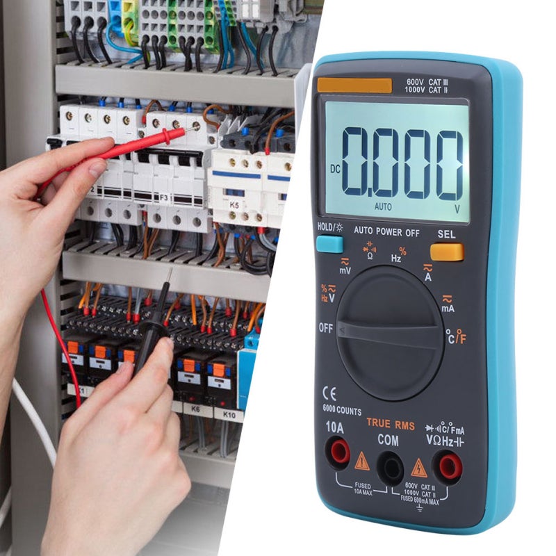 Digital Multimeter 6000 Counts Large LCD Backlit Display - Built-in Thermocouple Automatic Power-off Portable Multimeter for Laboratories, Factories And Radio Enthusiasts - Image 5