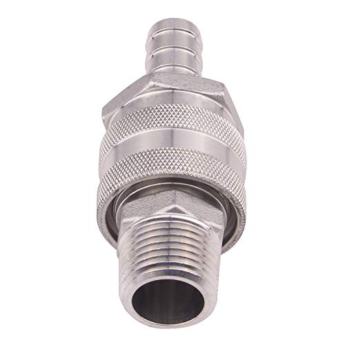 DERNORD Stainless Steel Quick Disconnect Set - Beer Brewing Connector Kit (Barb Female/MPT Male(Pack of 2)) - Image 4