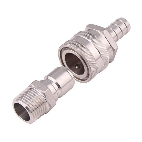 DERNORD Stainless Steel Quick Disconnect Set - Beer Brewing Connector Kit (Barb Female/MPT Male(Pack of 2)) - Image 3