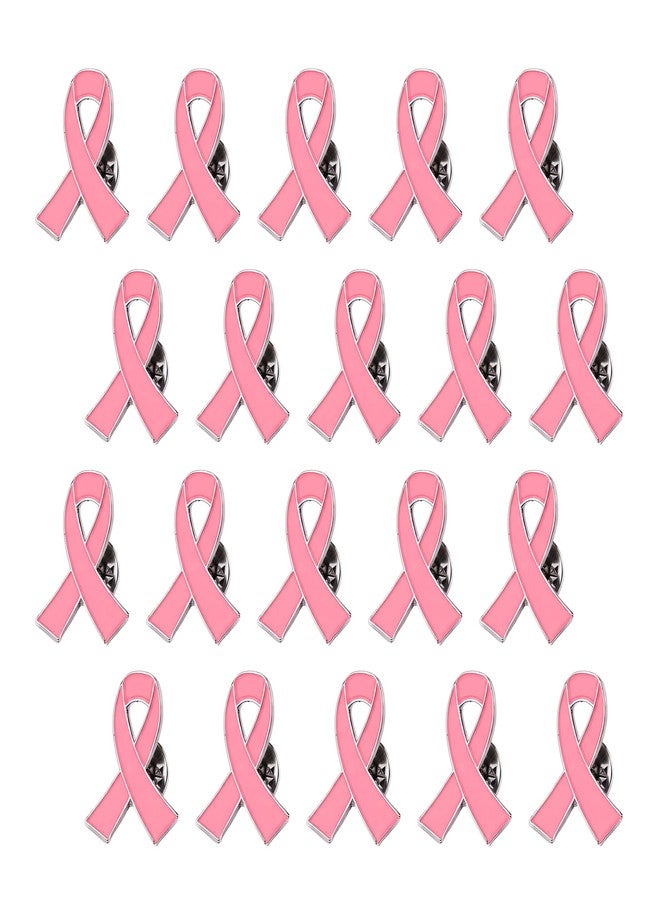 C CRYSTAL LEMON Pink Ribbon Pins – 20 Pack, 1 Inch Awareness Lapel Pins with Secure Butterfly Clutch Back for Fundraisers, Team Walks, School & Workplace Events - Image 1
