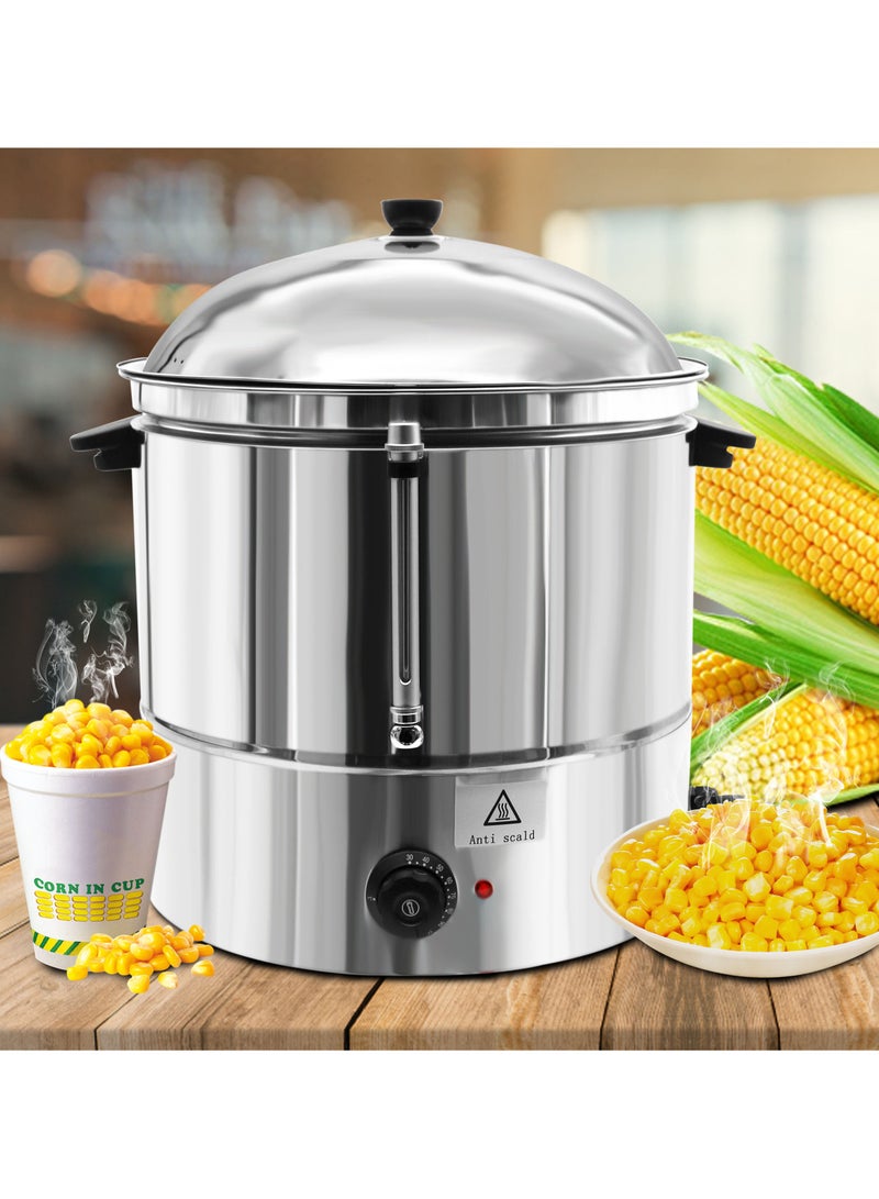 Grace Grace Stainless Steel Commercial Corn Steamer 48L with Compartment Counter-top Electric Multi-purpose Steamer Adjustable Thermostat 30°C-100°C  - Image 1